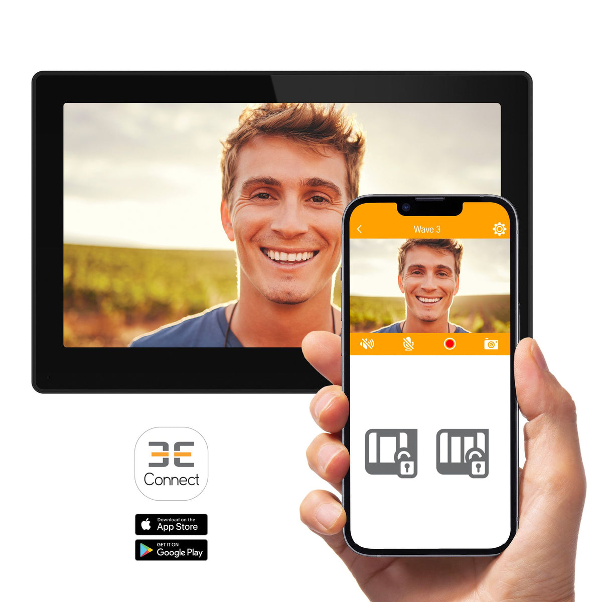EXTEL - Videocitofono Wireless Connesso Wave 3 | Wi-Fi | Impronta Digitale | QR Code | App ExtelConnect | 350m | SKU 720337