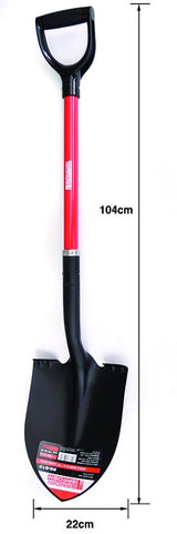 SandriGarden - Badile a Punta Acuta SG-B10A 72110-10 | Manico Fibra di Vetro 104cm | Acciaio Carbonio | Impugnatura D PP