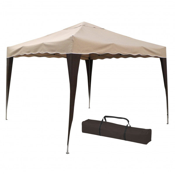 Tonnelle pliante 3x3m | Structure métal 25x25mm | Polyester 160g/m² | Sac de transport