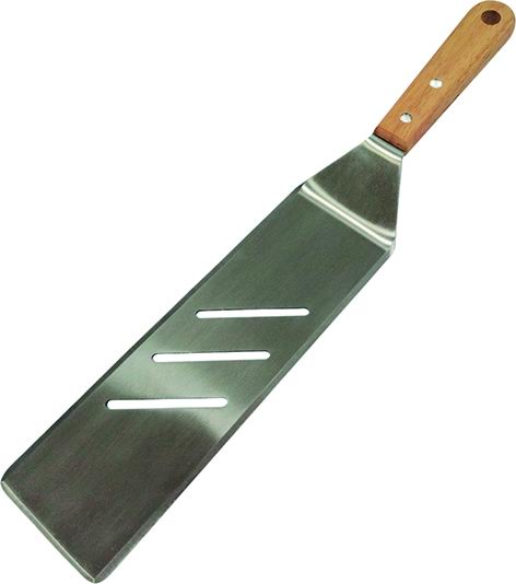 SANDRIGARDEN - Spatola per Barbecue Lunga in Acciaio Inox 78929-05 | Manico Legno | 40 x 7,5 cm | Foro Appendibile