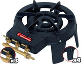 SANDRIGARDEN - Fornellone a Gas 3 Rubinetti 8 kW | Telaio e Bruciatore in Ghisa | 4 Piedi | G30/G31