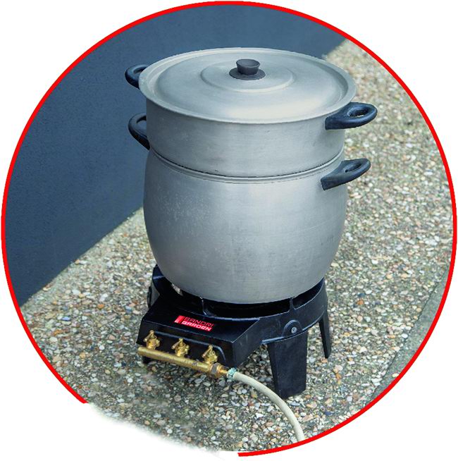 SANDRIGARDEN - Fornellone a Gas 3 Rubinetti 8 kW | Telaio e Bruciatore in Ghisa | 4 Piedi | G30/G31