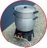 SANDRIGARDEN - Fornellone a Gas 3 Rubinetti 8 kW | Telaio e Bruciatore in Ghisa | 4 Piedi | G30/G31