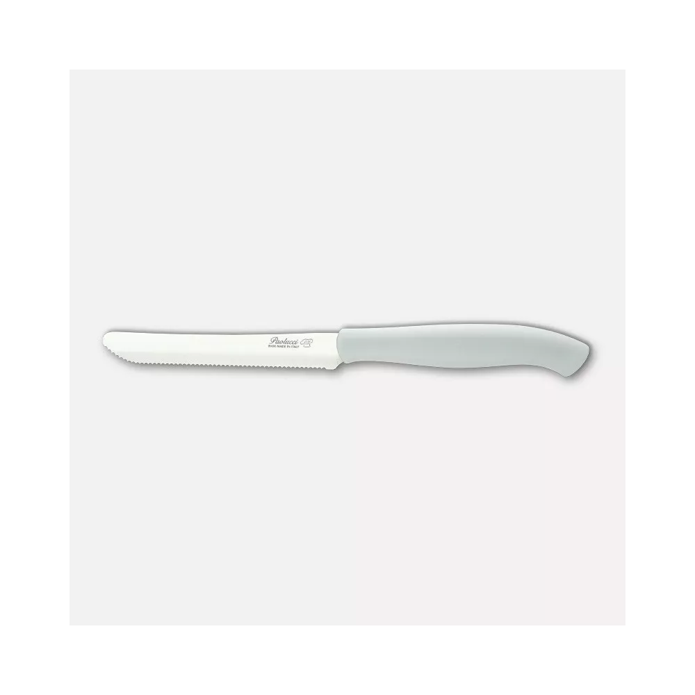 COLTELLERIE PAOLUCCI - Set 6 Couteaux de Table Lame Dentelée 11 cm GENIUS | Acier Inoxydable | Fabriqué en Italie | Lave-vaisselle | Manche Polypropylène