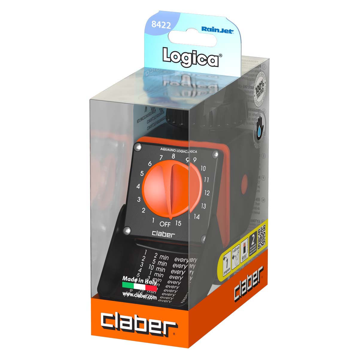 Claber Programmatore irrigazione Logica 8422 – 15 programmi, attacco 3/4", uso esterno