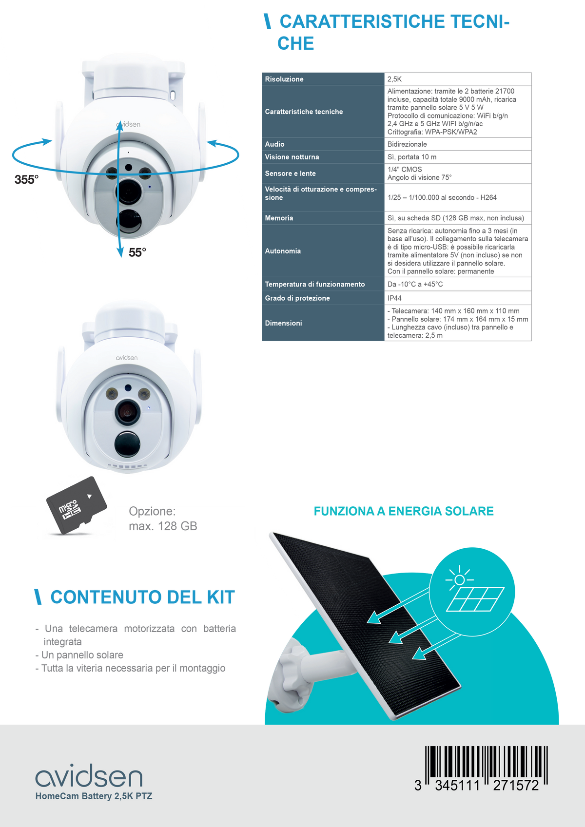 HomeCam 2,5K Motorisierte IP-Außenkamera – Solarbetrieben