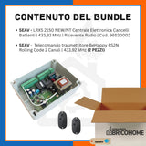 Kit Seav Centrale Elettronica Cancelli Battenti LRXS 2150 NEW/NT + 2 Telecomandi [BUNDLE]