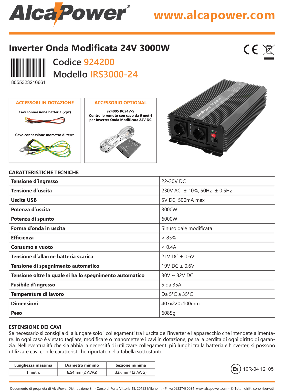 Soft Start Inverter 3000W Input 24V DC Out 230V AC