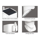 ALCAPOWER - Proiettore Faro LED Solare Orientabile SWL-12 929604 | 2000lm | 3 Modalità | PIR + Crepuscolare | 3000-4000K
