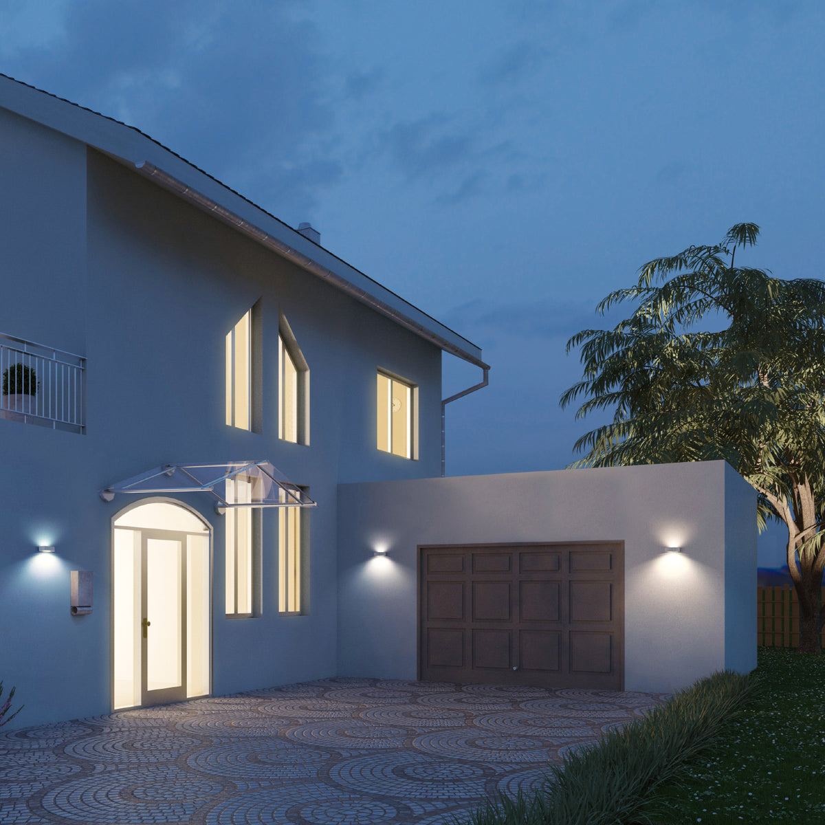 ALCAPOWER - LED Solare da Parete Bidirezionale 929612 | 700lm | 4000K | IP65 | Crepuscolare | 21 LED SMD