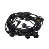 Garden light chain with 10 E27 lamp holders - Black - 11.5mt