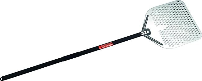 SANDRIGARDEN - Pala da Forno Alluminio Traforato 96092-33 | 35x36,5 cm | Manico Telescopico 94,5-155 cm | Professionale
