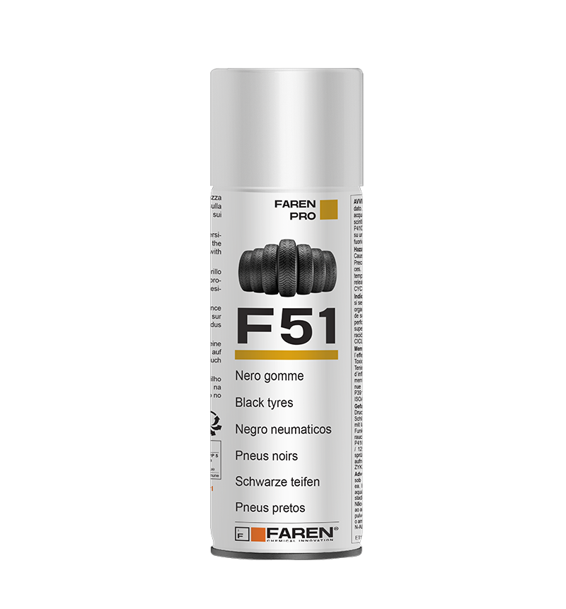 FAREN - Ravvivante Nero Gomme Spray 400ml F51 | Silicone | Auto Moto Nautica Camping | Pratico Immediato Versatile