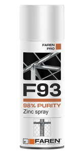FAREN - Zinco Spray Zincante a Freddo F93 | 400ml | 98% Zinco Puro | Resiste 600°C | Ugello 360°