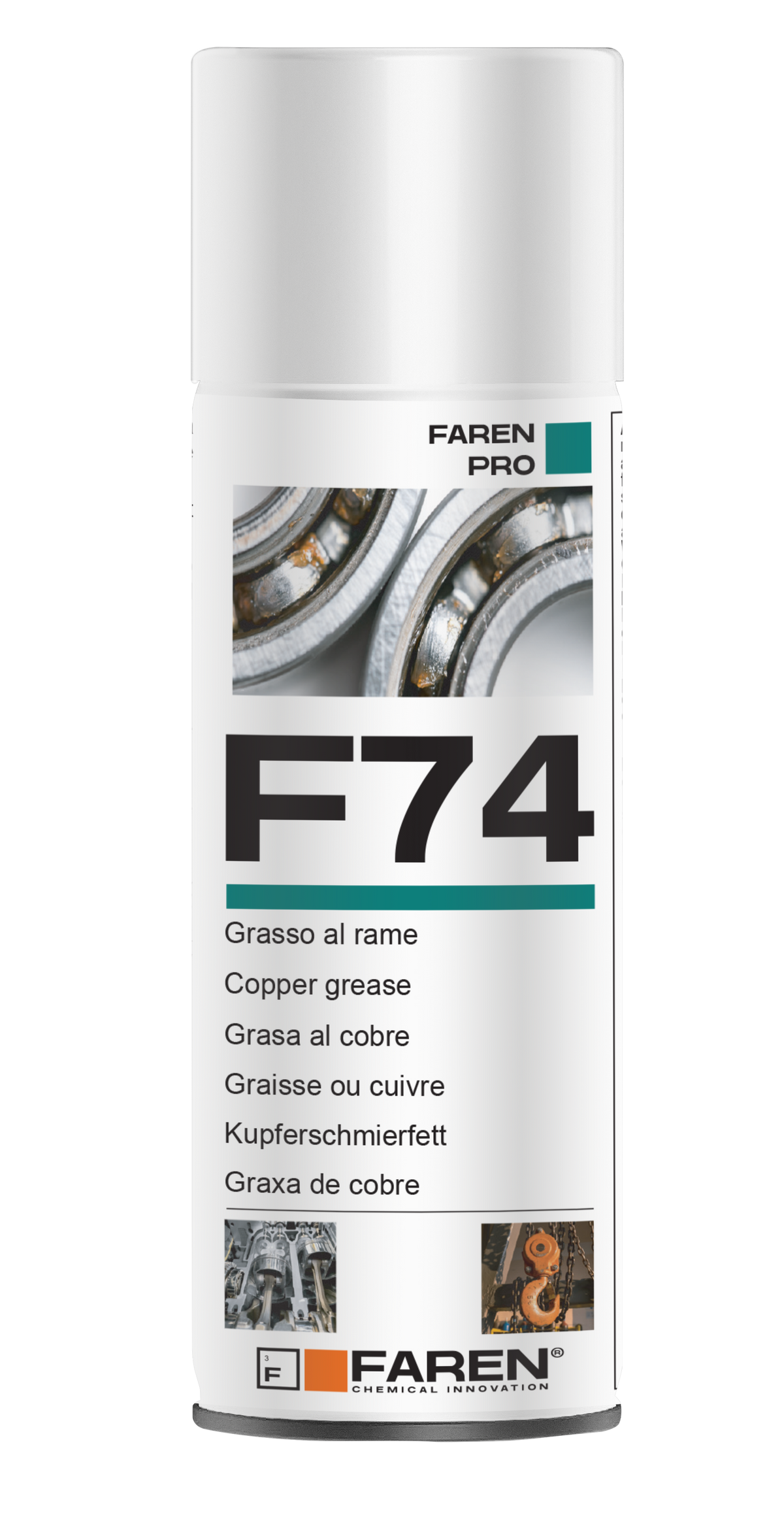 FAREN – F74 Kupfer-Fettspray | 400 ml | Hochtemperatur-Anti-Seize-Spray | Bis 1000 °C 