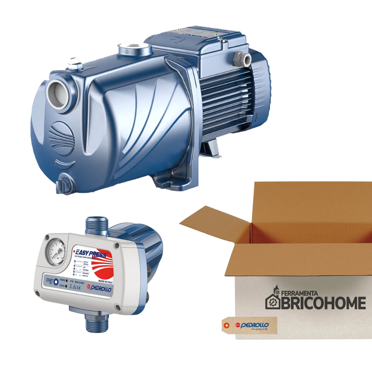 Kit Pedrollo électropompe Multigirante 4CPm80 0,75 HP + Presscontrol EASYPRESS 1,5 BAR [BUNDLE]
