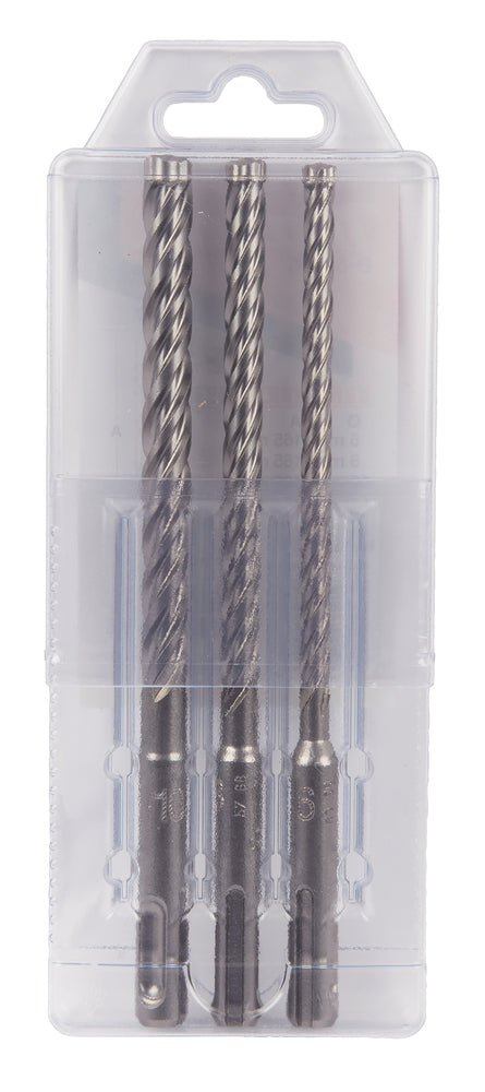 MAKITA - Set 3 Punte SDS-Plus Nemesis II B-59075 | T.C.T. | Ø6/8/10x165mm | 4 Taglienti | Calcestruzzo