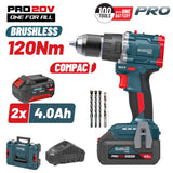 BORMANN Pro - Schlagbohrschrauber BBP5451X44CA | 20V 2x4Ah | 120Nm | Bürstenlos | Koffer