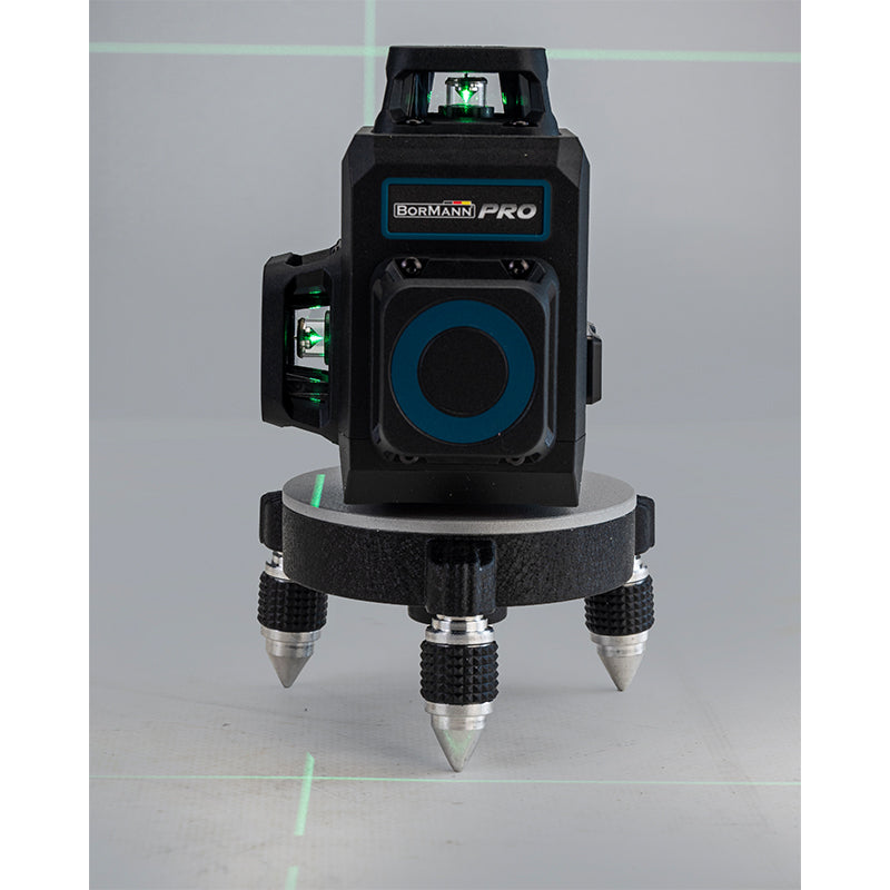 BORMANN Pro - Livella Laser Autolivellante BDM6900 | Raggio Verde | 3x360° | 12 Linee | Portata 30m