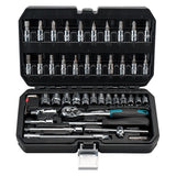 BORMANN Pro - Set 46pz Chiavi a Bussola con Cricchetto BHT5100 | 1/4'' | Acciaio Cr-V | Valigetta