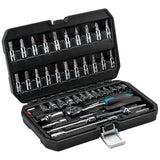 BORMANN Pro - Set 46pz Chiavi a Bussola con Cricchetto BHT5100 | 1/4'' | Acciaio Cr-V | Valigetta