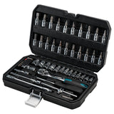 BORMANN Pro - Set 46pz Chiavi a Bussola con Cricchetto BHT5100 | 1/4'' | Acciaio Cr-V | Valigetta