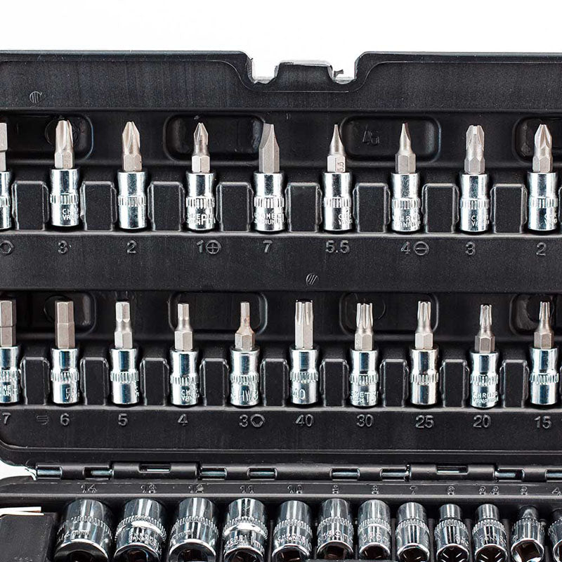 BORMANN Pro - Set 46pz Chiavi a Bussola con Cricchetto BHT5100 | 1/4'' | Acciaio Cr-V | Valigetta