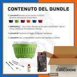 Kit Lotusgrill Barbecue da tavolo CLASSIC + Set 3 Utensili + Carbone + Gel [BUNDLE]