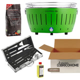 Kit Lotusgrill Barbecue da tavolo XL + Set 6 Utensili Professionali + Carbone + Gel [BUNDLE]
