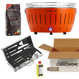 Kit Lotusgrill Barbecue da tavolo XL + Set 6 Utensili Professionali + Carbone + Gel [BUNDLE]