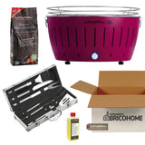 Kit Lotusgrill Barbecue da tavolo XL + Set 6 Utensili Professionali + Carbone + Gel [BUNDLE]