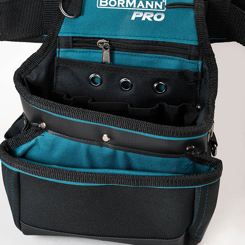 BORMANN Pro - Cintura Portautensili BTB3200 | 12 Tasche | Poliestere 1680D | Impermeabile