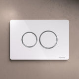NATIVA Placca Bolla Lux JP3BC bianca con anelli cromati su sfondo bianco vista frontale