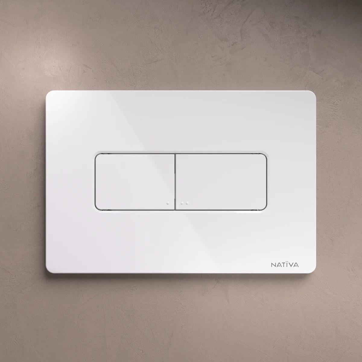 NATIVA Placca Quadro JP1B bianca lucida su parete frontale
