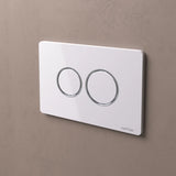 NATIVA Placca Bolla Lux JP3BC bianca con anelli cromati su sfondo bianco vista laterale