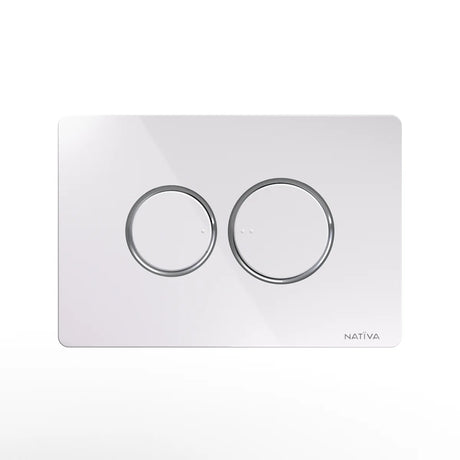 NATIVA Placca Bolla Lux JP3BC bianca con anelli cromati su sfondo bianco vista frontale 2