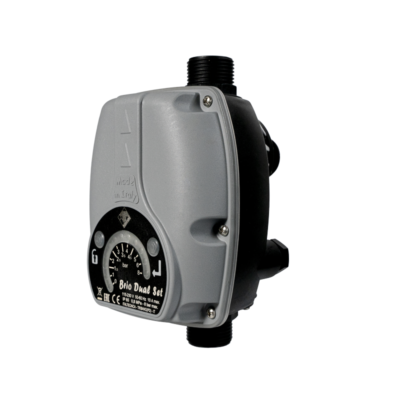 ITALTECNICA - Pressostato Digitale Brio Dual Set | Doppia Regolazione 1-6 Bar | IP65 | 10A | 115-230V | Made in Italy