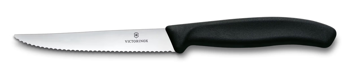 VICTORINOX - Coltello Bistecca e Pizza Swiss Classic | 11cm | Filo Ondulato | Lavastoviglie | Made in Switzerland
