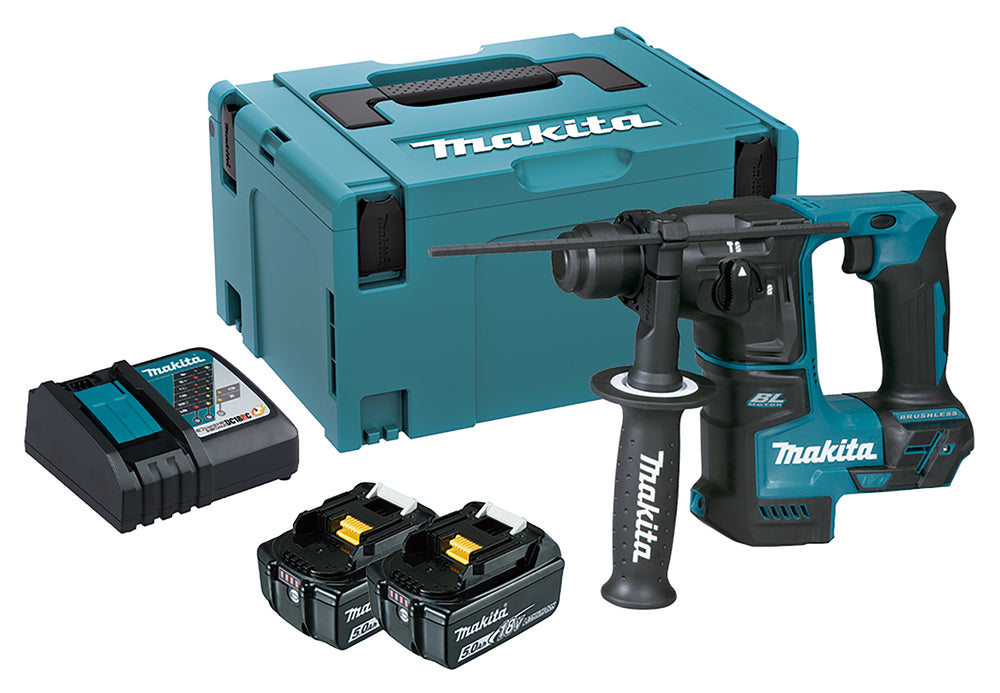MAKITA - Tassellatore LXT DHR171RTJ | 18V Brushless | SDS-Plus | 17mm | 1,2J | Kit 2x BL1850B + DC18RC + Valigetta