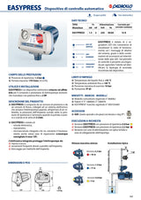 Pedrollo Presscontrol EASYPRESS 2,2 BAR Regolatore pressione elettronico | IP65 | Fino a 2HP | 230V