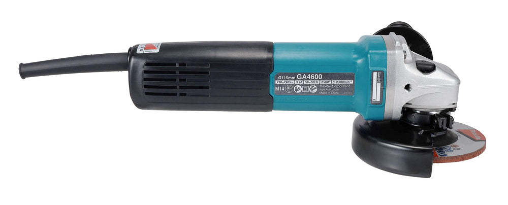 MAKITA - Smerigliatrice Angolare GA4600 | 850W | 115mm | 2.800-11.000 giri/min | Velocità Variabile | Slide Switch