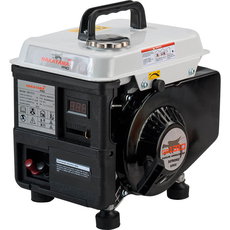 NAKAYAMA Pro - Generatore a Benzina GB1310 | DC 12V 50A | 2 Tempi 69cc | Per Abbacchiatori Olive