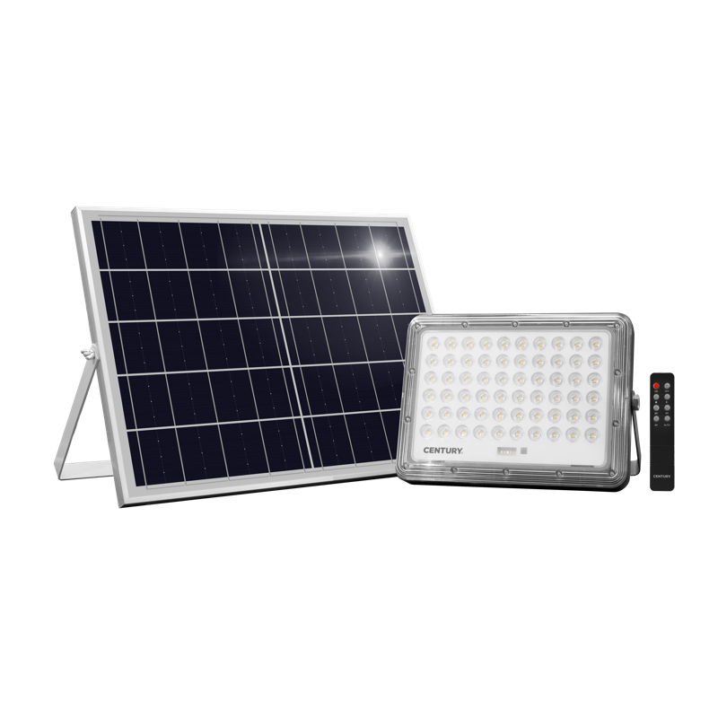 CENTURY - Proiettore Solare LED Prometeo PROM-3002340 | 20W | 2700 Lm | 4000K | IP65 | LiFePO4