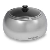 LotusGrill Cappa XL acciaio inox LG-COP-SG-435 vista dall'alto con coperchio in vetro