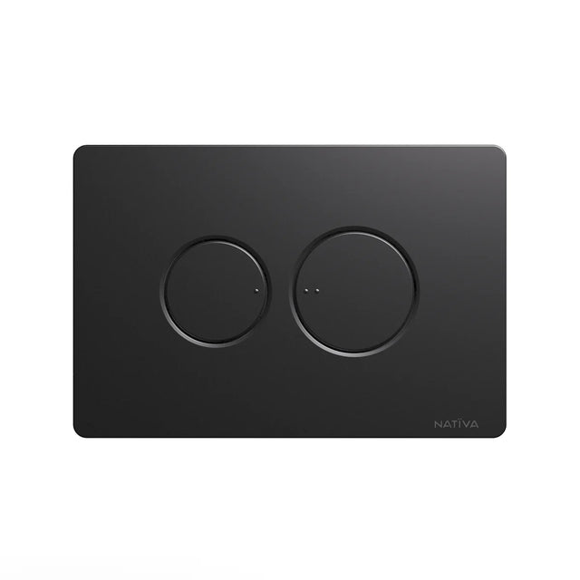 NATIVA Placca Bolla JP2NM nero opaco con pulsanti tondi su sfondo bianco vista frontale