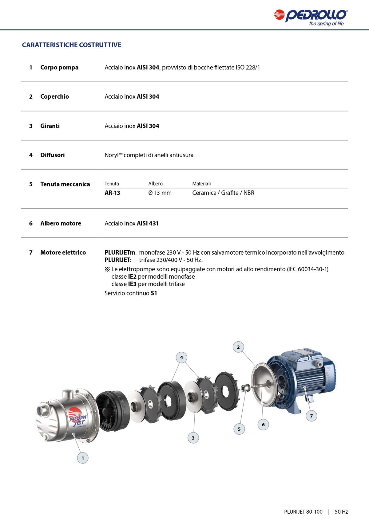 PEDROLLO – Elettropompa Multigirante Autoadescante PLURIJETm 4/80 | 0,75 HP | 80 l/min | Prevalenza 50m | Inox AISI 304