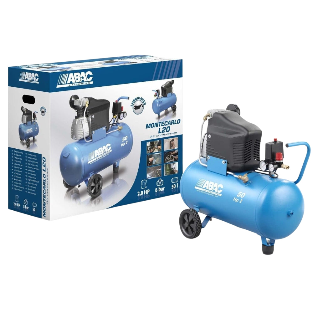 Kit Abac Compressore Aria Montecarlo L20 50 Litri + Accessori [BUNDLE]