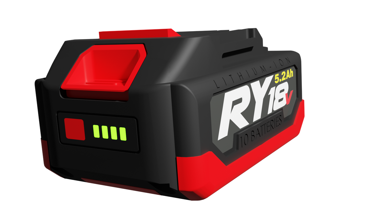CASTELLARI - Batteria Litio RY01B | 18V 5,2Ah 90Wh | Utensili RY18V RY36V | Indicatore LED