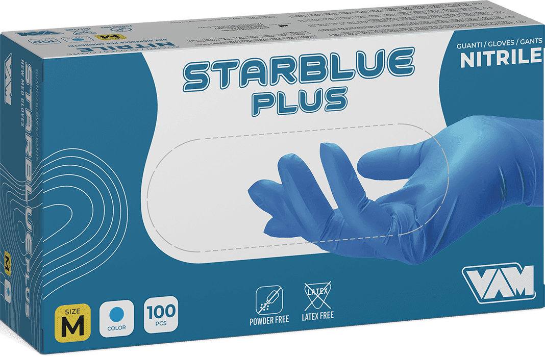 VAM Starblue Plus 5g Einweg-Nitrilhandschuhe, 100 Stück