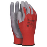 ISSA LINE - Guanti da Lavoro 07284 | Poliestere Spalmato PU | TG 8-11 | Rosso/Giallo | Sensibilità Ottima | EN 388